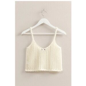 FCT WITH LOVE Cream White Crochet Knit Camisole Top Small NWT‎ Boho